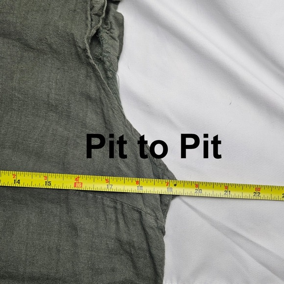 Women's Lina‎ Tomei Italy Linen Blend Olive Green Sleeveless Dress Pockets Sz XL - Picture 11 of 11